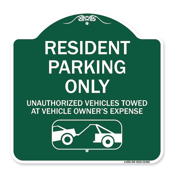 Parking Restriction Resident Parking Unauthorized Vehicles Towed at Owner Expense, GW-1818-23368